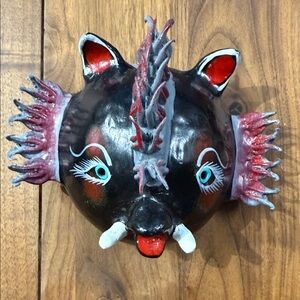 Handcrafted Black and Red Animal Mask